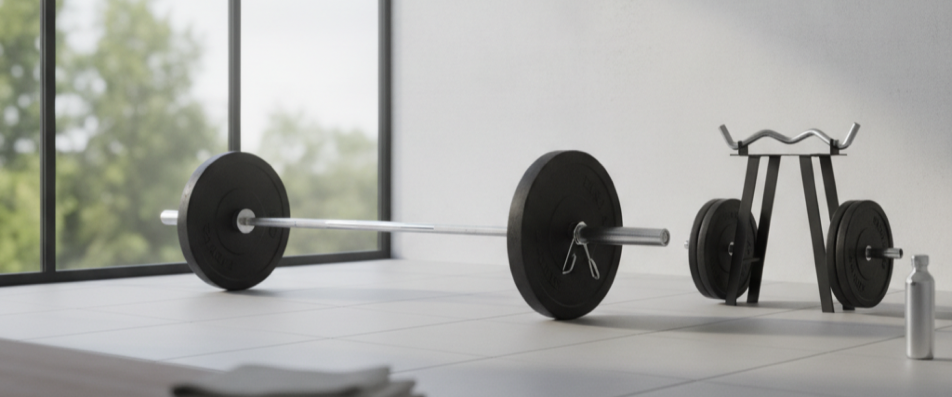 Штанга и грифы в домашнем зале Proflex